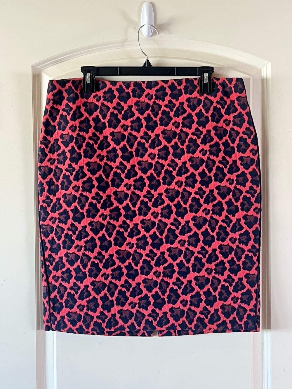 The Limited Red Leopard Print Pencil Skirt Size 12 Lined Animal Cheetah Work